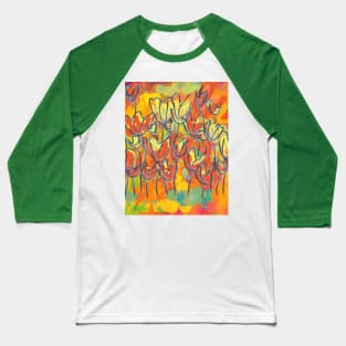 Vintage botanical blooming flowers Baseball T-Shirt